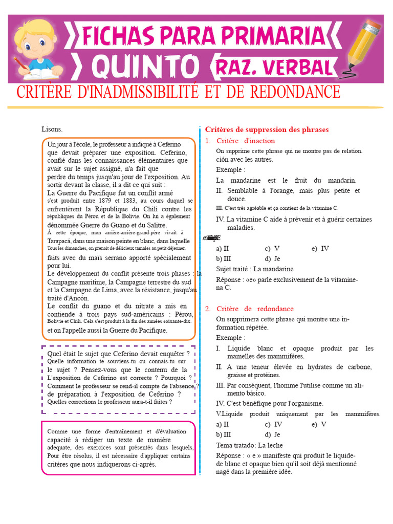 Critères d'inadmissibilité et redondance | PDF