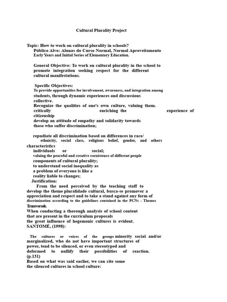 Promoting Cultural Plurality in Schools | PDF | Discrimination ...