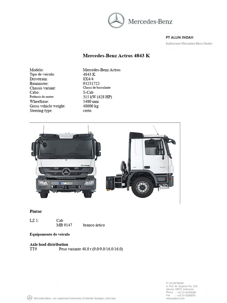 Actros 4843 K | PDF | Eixo | Farol