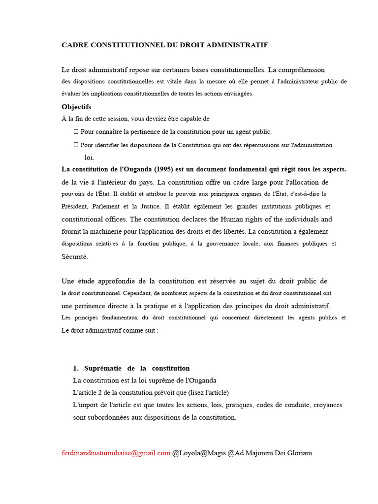 Cadre Constitutionnel du Droit Administratif | PDF | Loi | Constitution