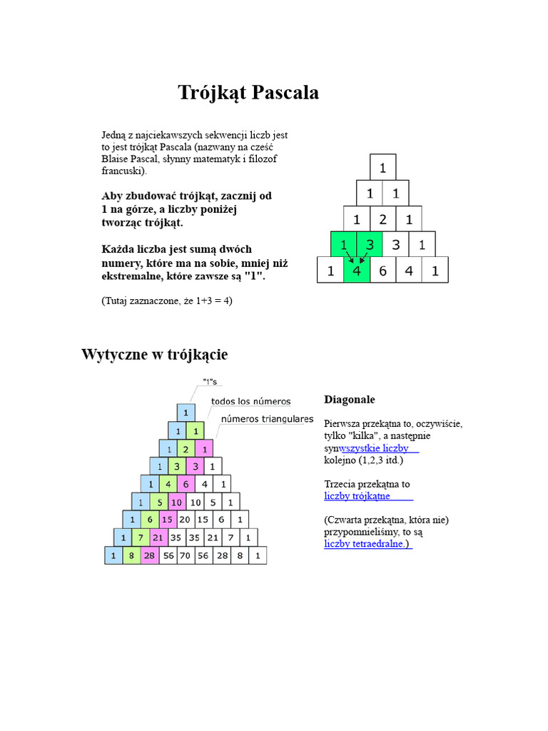 Trójkąt Pascala | PDF