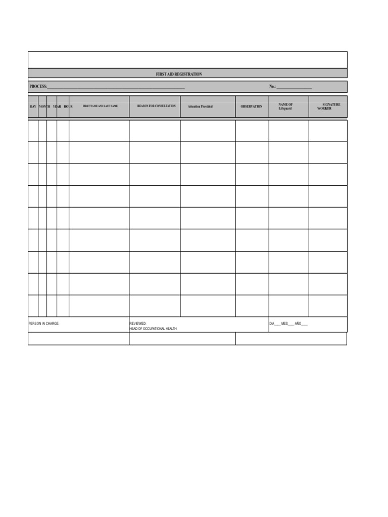 First Aid Register | PDF