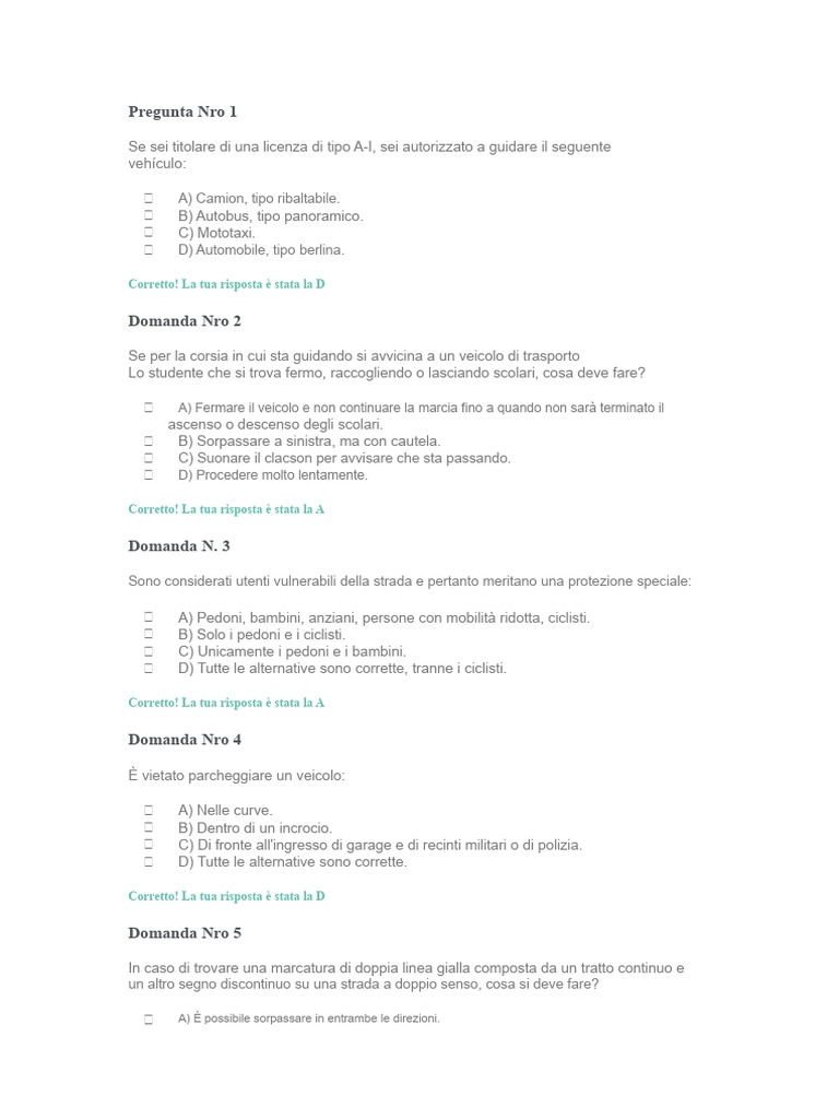 Domande Esame Di Guida | PDF