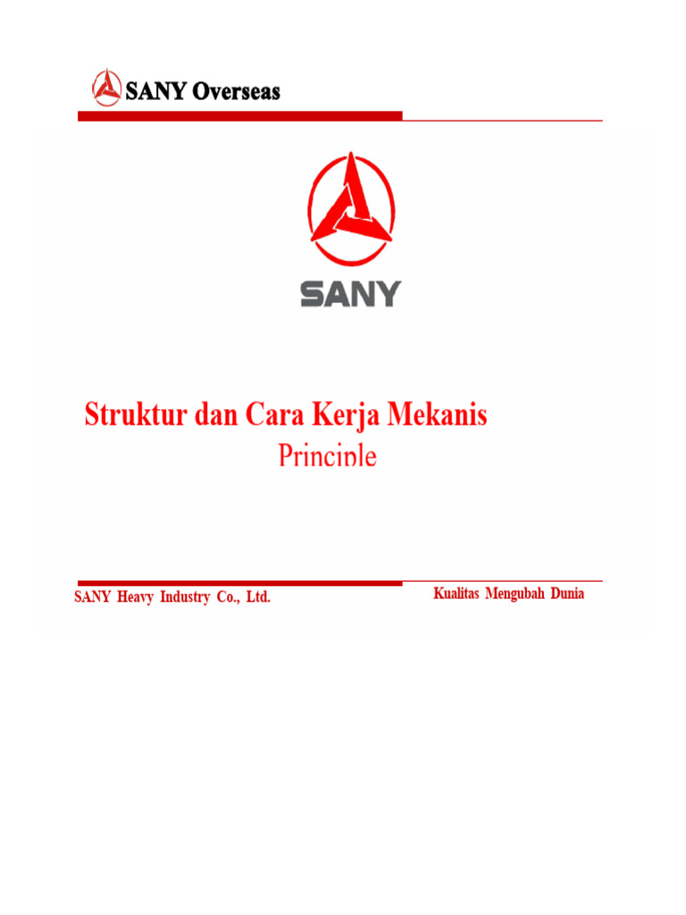 Struktur dan Fungsi Crane Crawler Sany | PDF