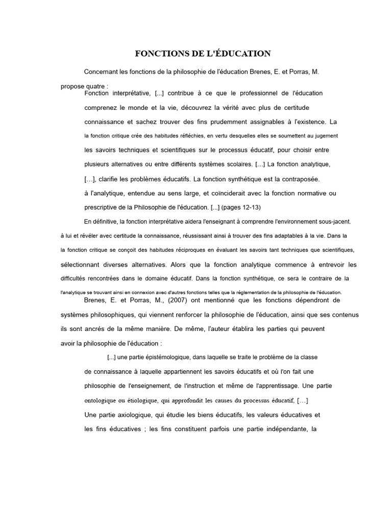 Fonctions clés de la philosophie éducative | PDF | Philosophie ...