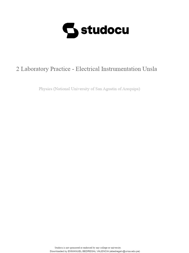 2 Laboratory Practice Electrical Instrumentation Unsa | PDF ...