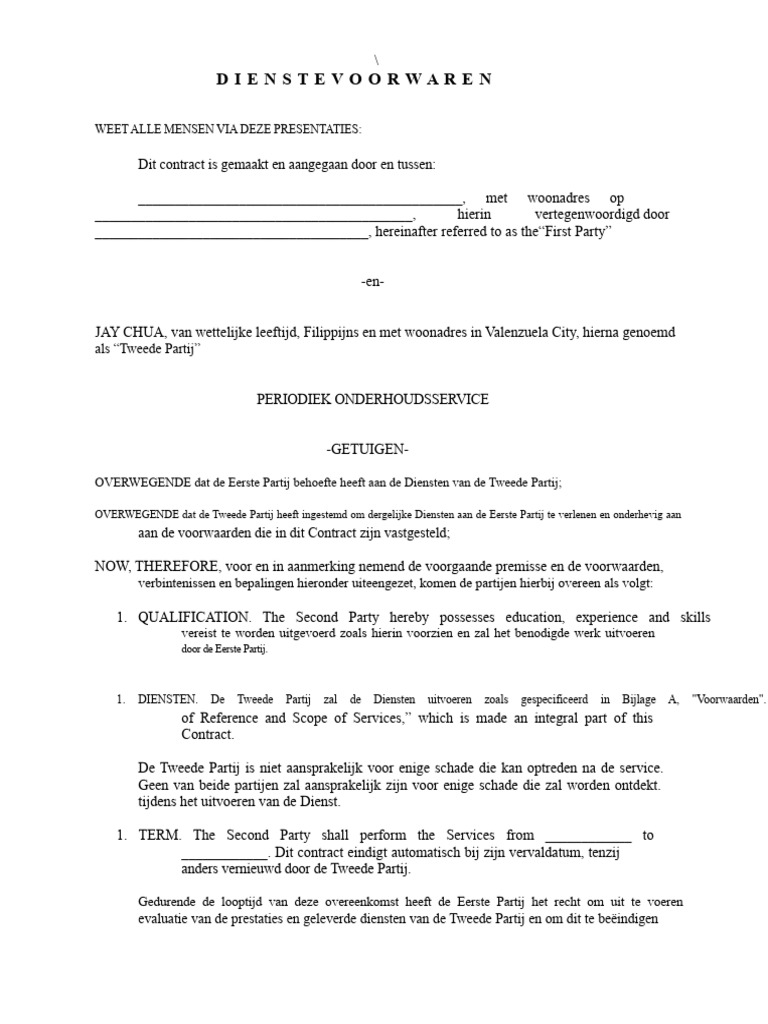 Contract PMS Service | PDF