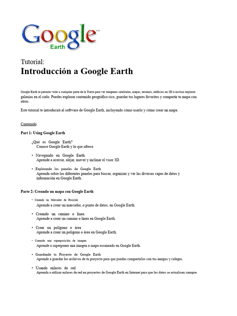 Tutorial de Google Earth | PDF | Botón (Computación) | Informática