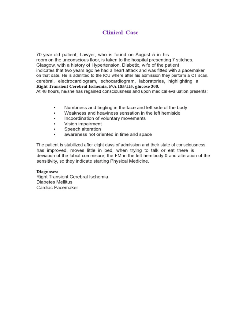 Clinical Case | PDF | Anatomical Terms Of Motion | Physical Therapy