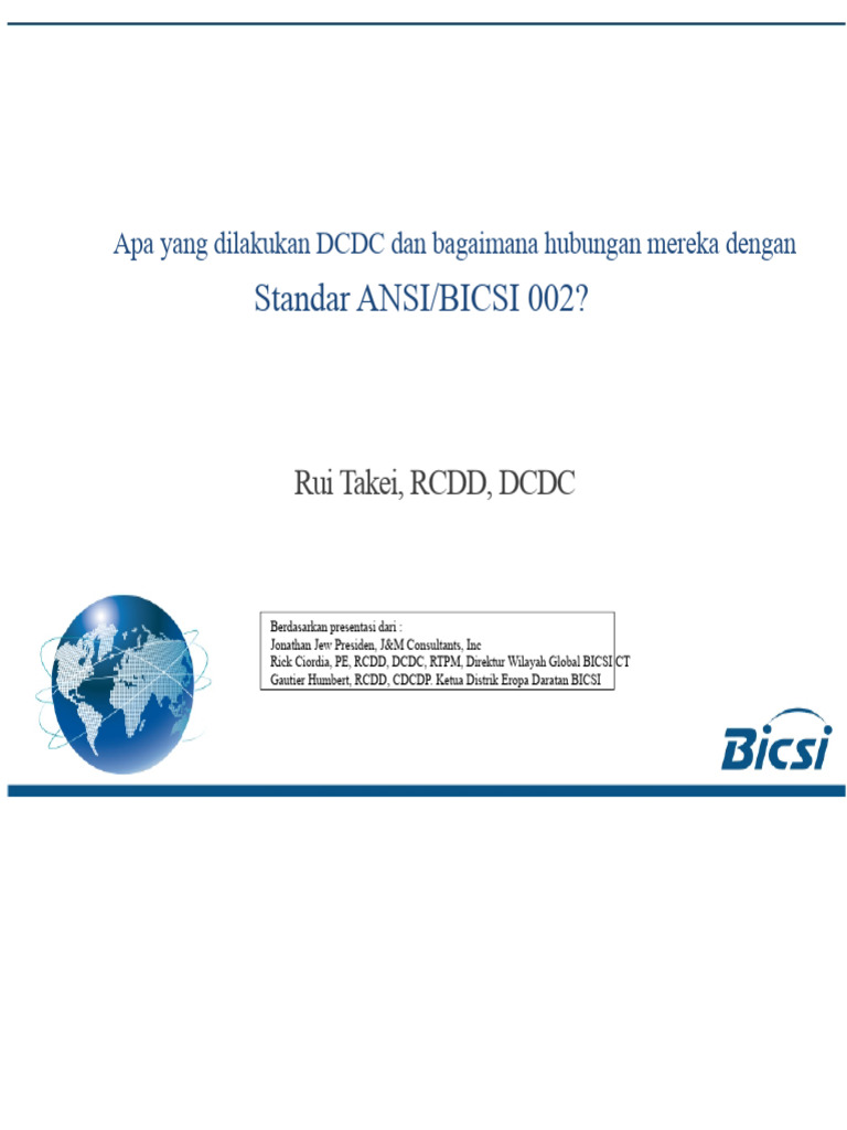 Hubungan DCDC dan Standar BICSI 002 | PDF