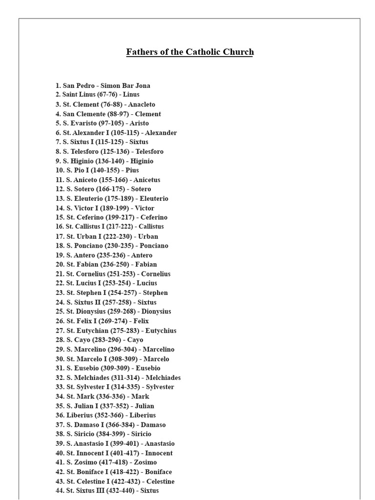 Popes of The Catholic Church | PDF | Roman Catholic Bishops | Rome
