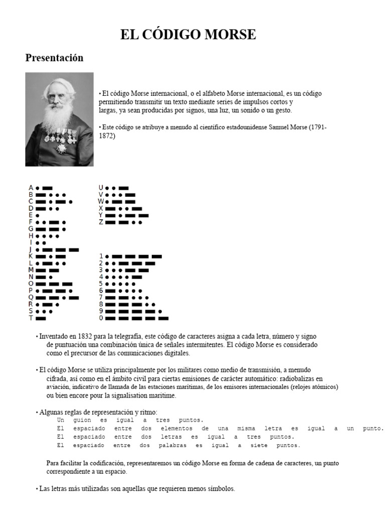 Introducción al Código Morse y su Uso | PDF | Telegrafía | Programación ...