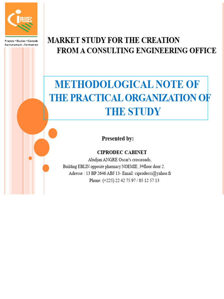 Presentation - Methodological Note and Budget PDF | PDF | Market ...