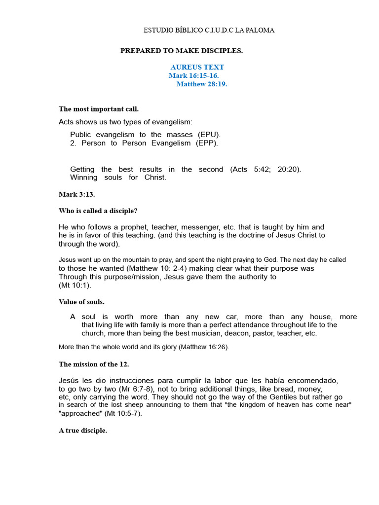 Biblical Study on Discipleship and Salvation | PDF | Jesus | Gospel Of ...