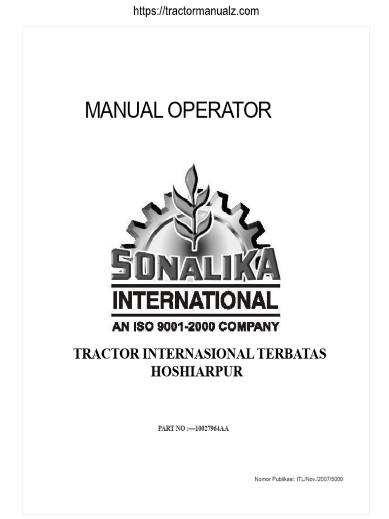 Manual Operator Traktor Sonalika | PDF