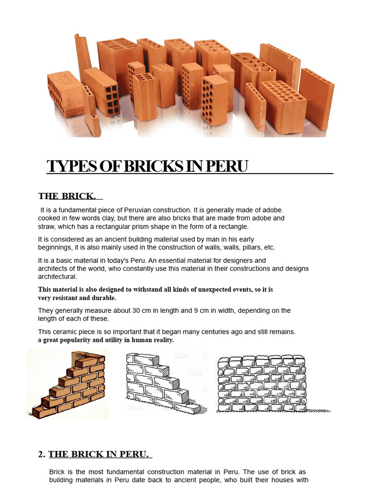 Types of Bricks Used in Peru | PDF | Brick | Wall