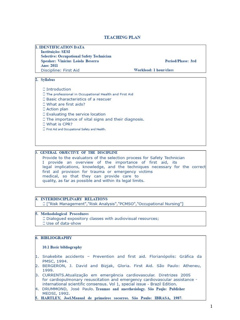IFMA Lesson Plan | PDF | First Aid | Cardiopulmonary Resuscitation