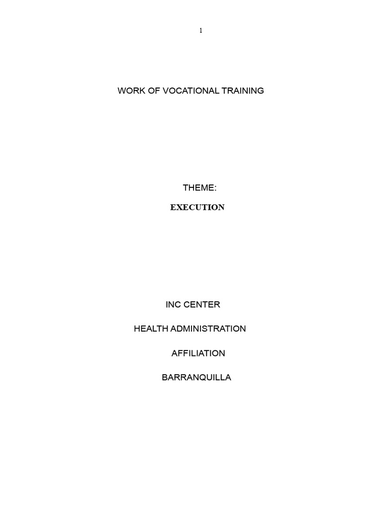 Vocational Training in Health Administration | PDF | Occupational ...