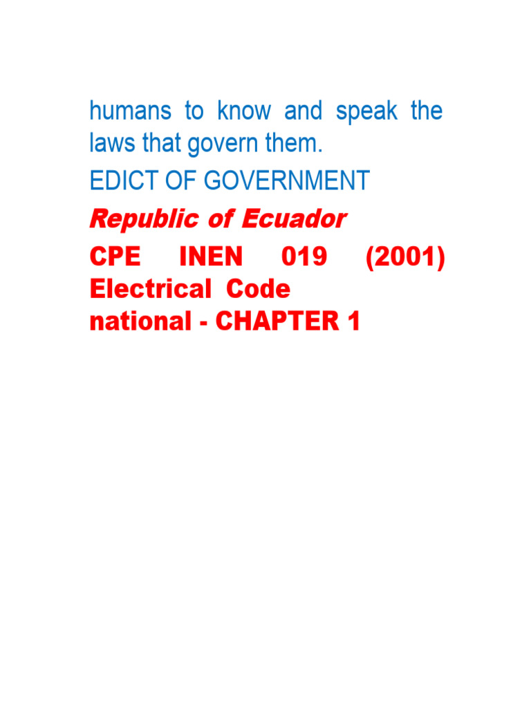 Ecuador National Electrical Code Overview | PDF | Electricity