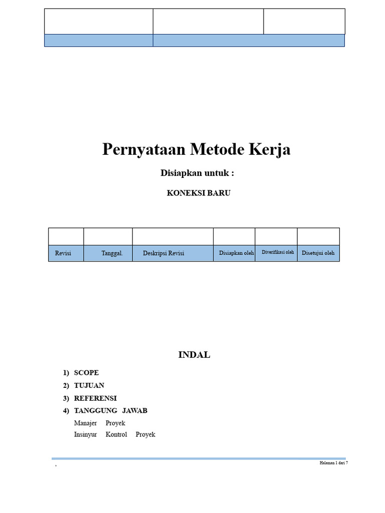 Metode Kerja Koneksi Baru Proyek | PDF