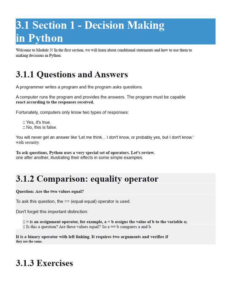 Python Decision Making with Conditionals | PDF | Computer Programming ...