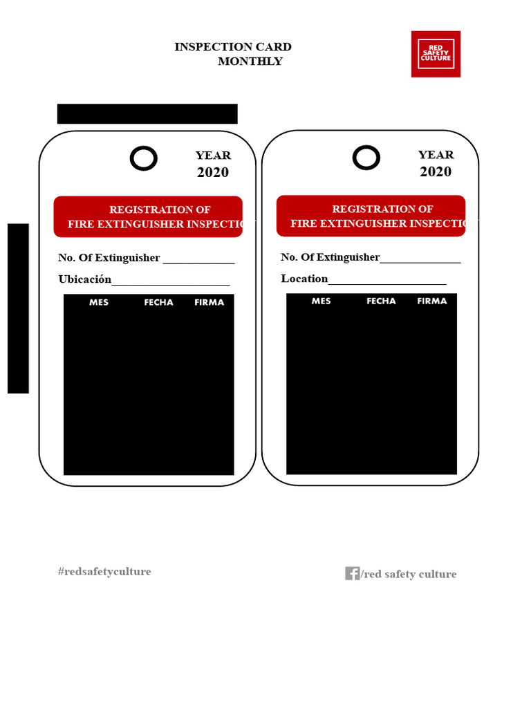 Fire Extinguisher Inspection Card | PDF