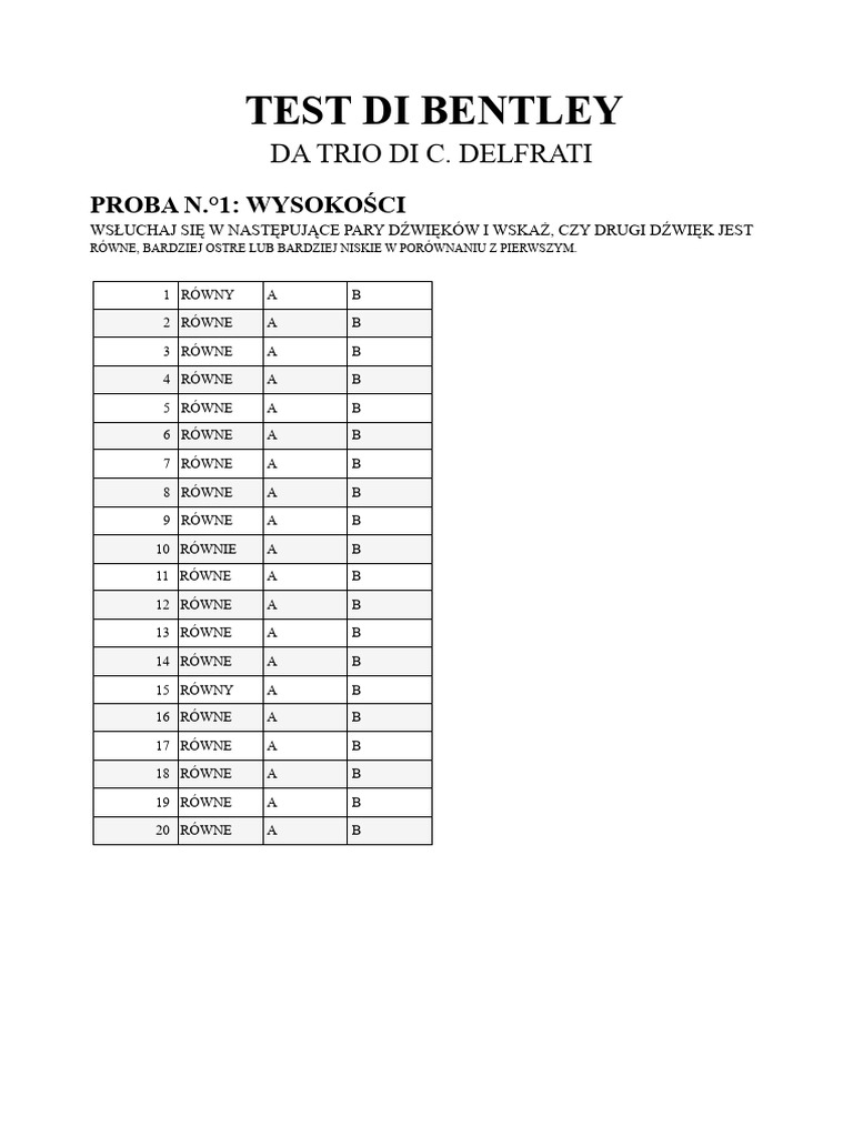 Test Bentley - Z Trio - Delfrati | PDF