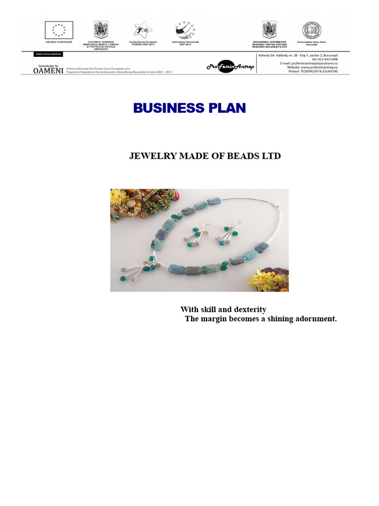 Business Plan Outline For Beaded Jewelry | PDF | Marketing | Pricing