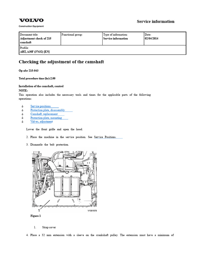 Camshaft Adjustment Procedure Guide | PDF | Engine Technology | Engines