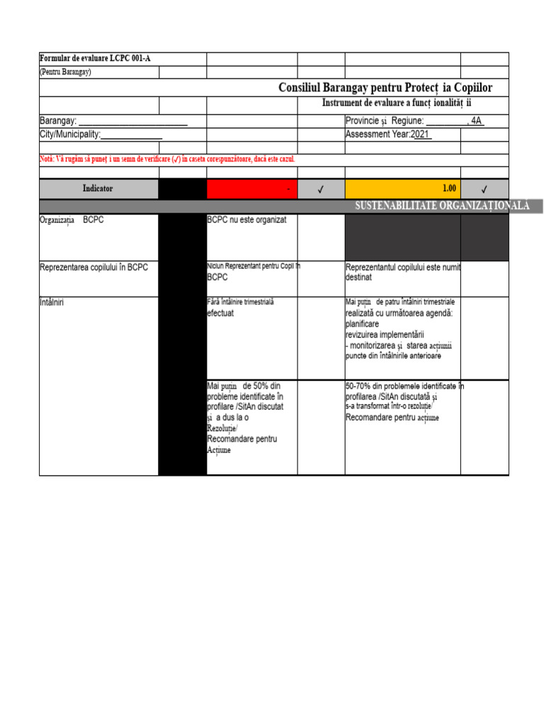 Formular de Evaluare LCPC 001-A | PDF