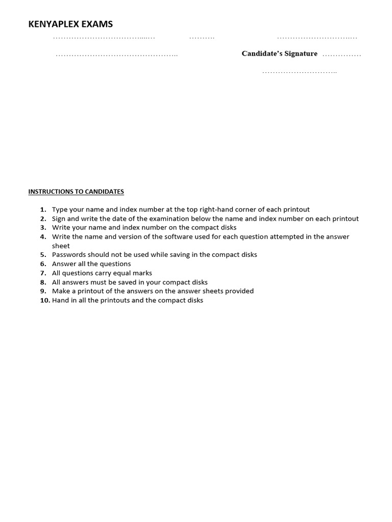 4297 Form 4 Computer Studies Paper 2 End of Term 2 Examination 2025 PDF ...