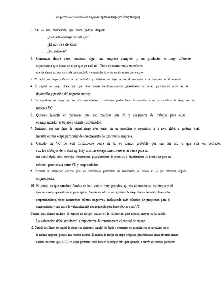 Claves del Capital de Riesgo para Emprendedores | PDF | Capital de ...