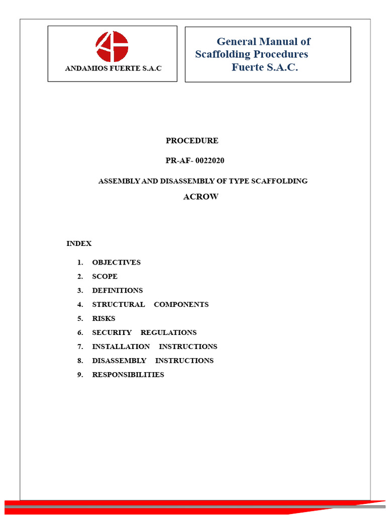 Acrow Scaffolding Assembly Guide | PDF | Scaffolding