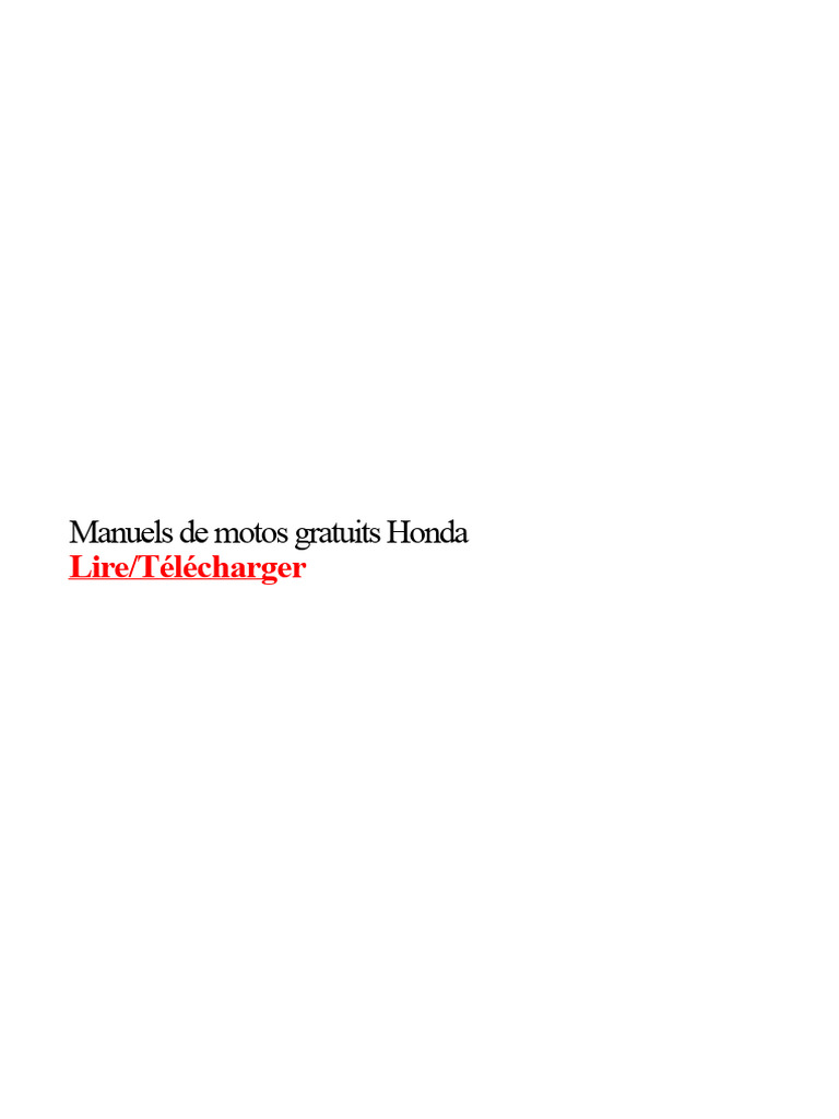Manuels de motos Honda gratuits à télécharger | PDF | Motocyclette | Honda