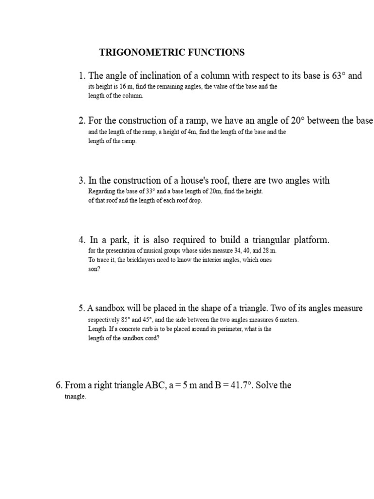 Trigonometric Functions and Applications | PDF | Trigonometric ...