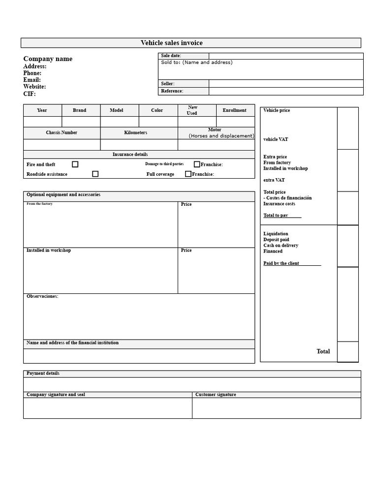 Vehicle Invoice | PDF | Invoice | Business