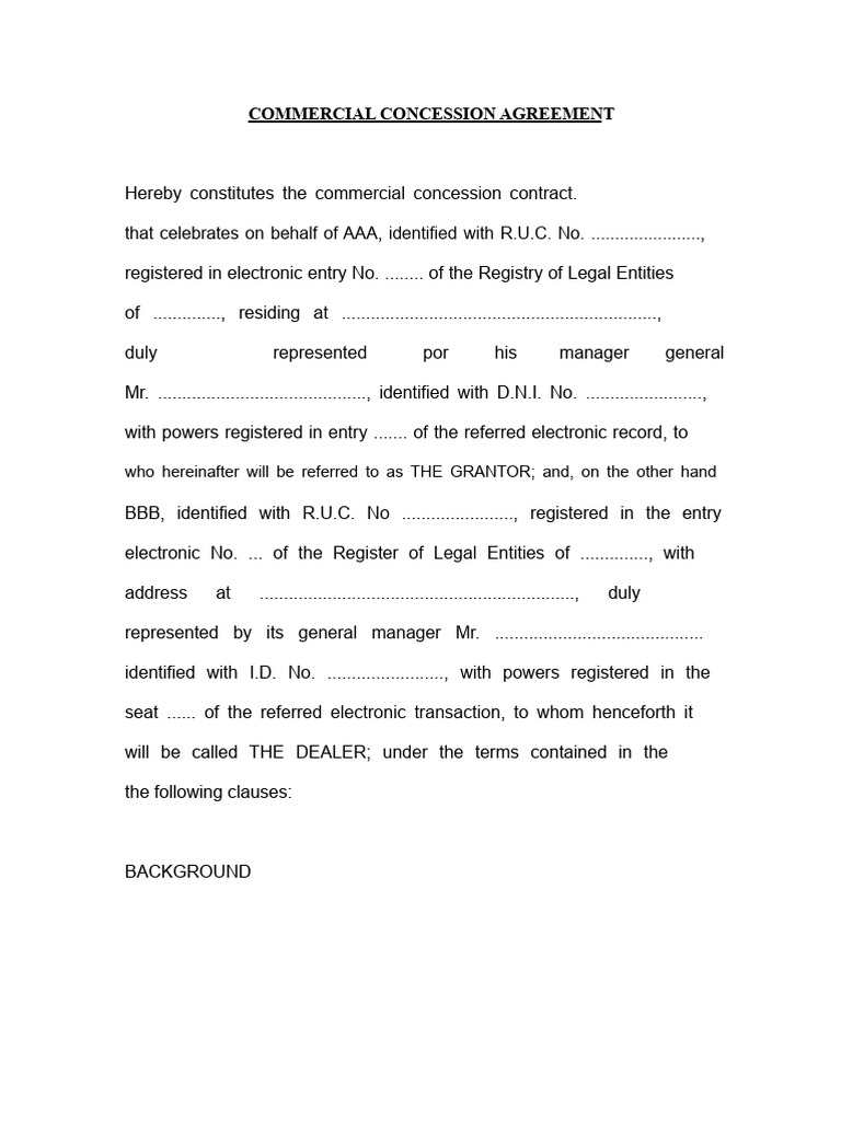 Commercial Concession Agreement Overview | PDF | Arbitration ...