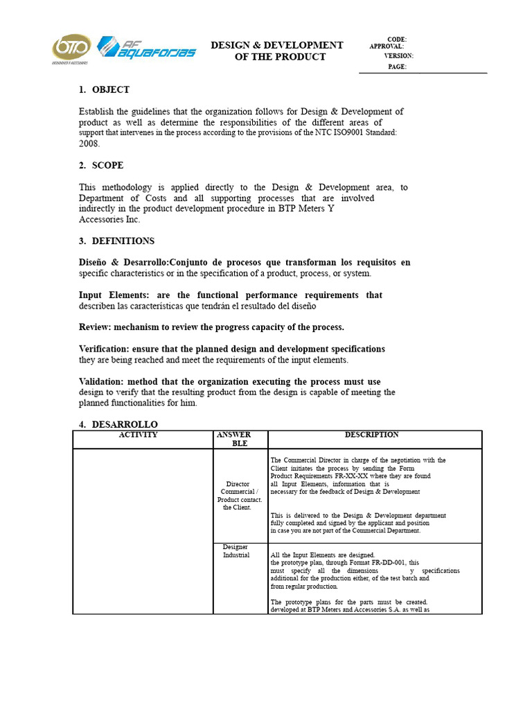 Product Design & Development Guidelines | PDF | Verification And ...