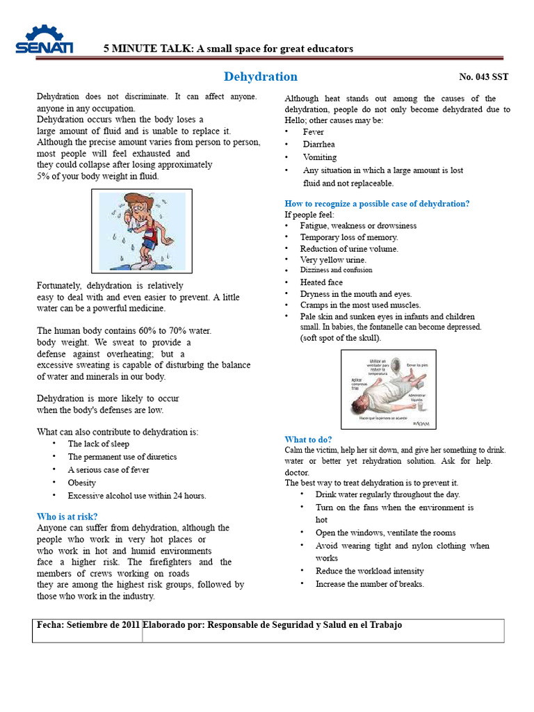 Info 043 SSO Dehydration Sec | PDF | Dehydration | Clinical Medicine