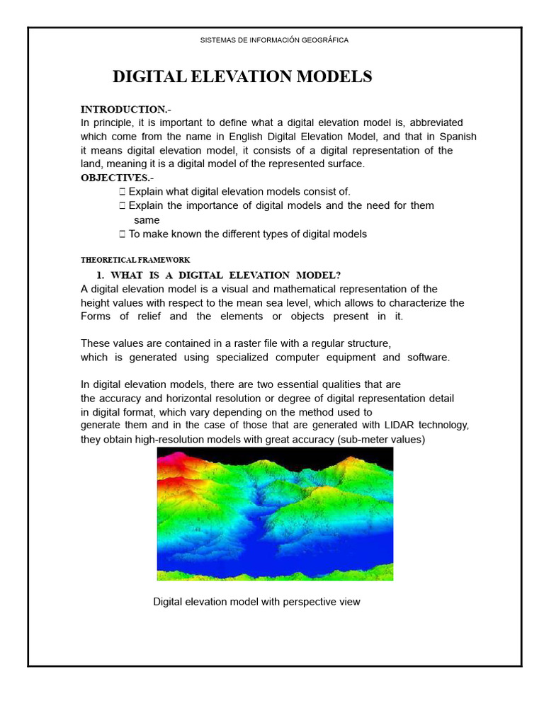 Digital Elevation Models Explained | PDF | Topography | Geographic ...