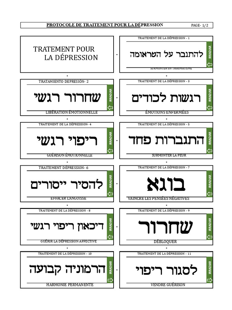 Protocole de traitement de la dépression | PDF