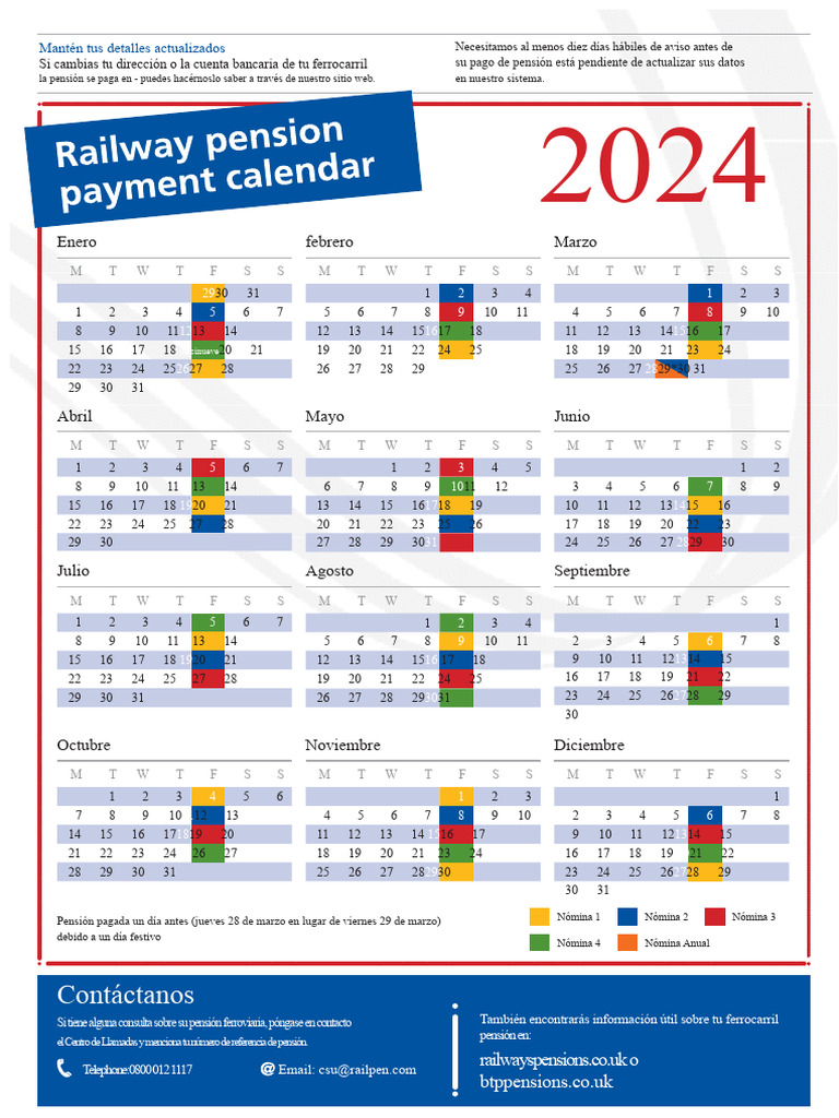 Calendario de Pagos de Pensiones 2024 | PDF