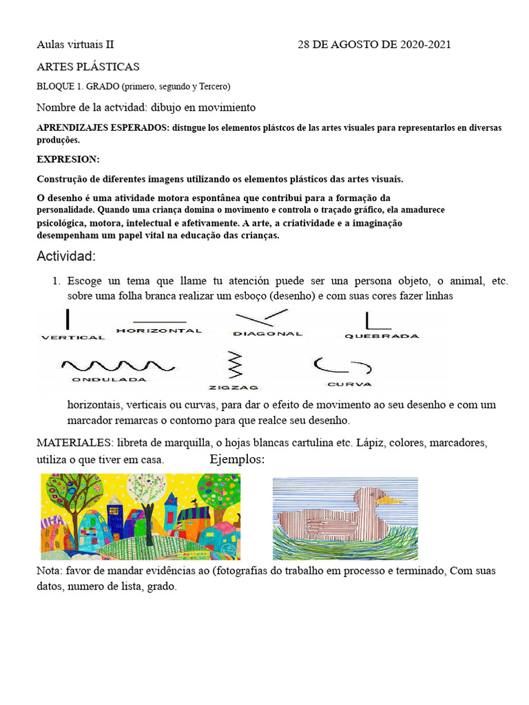 Atividades de Artes Plásticas para Crianças | PDF | Desenho | Cor
