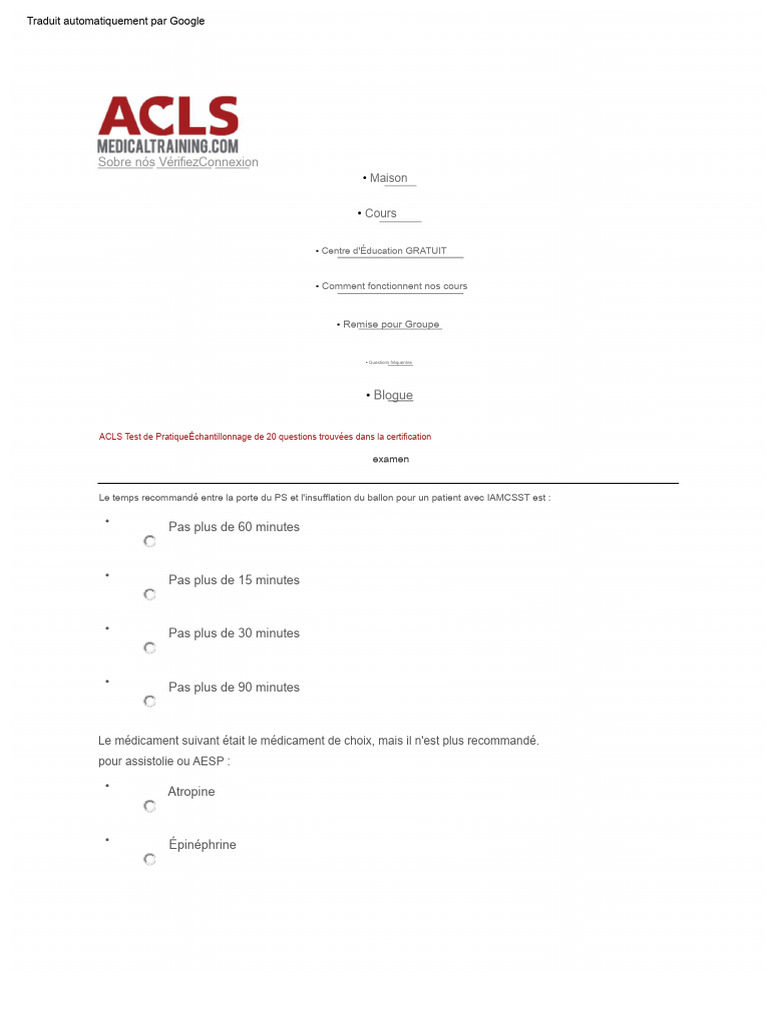 Formation et pratiques en ACLS | PDF | Réanimation cardio-pulmonaire ...