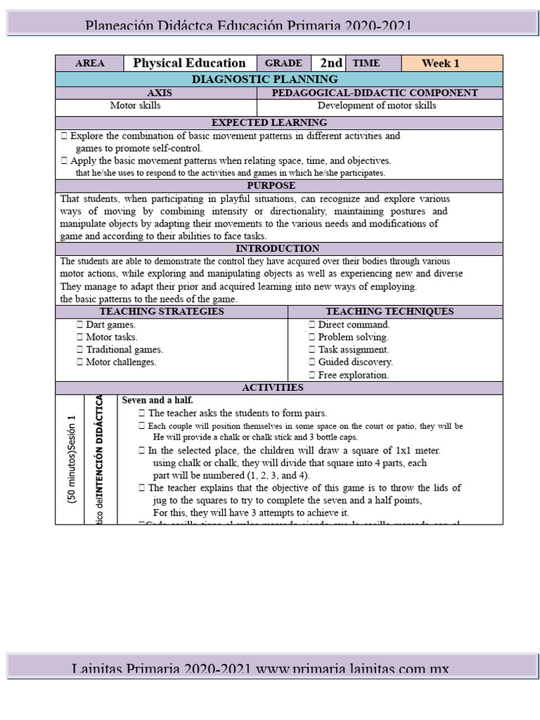 Physical Education Planning 2020-2021 | PDF | Physical Education | Learning