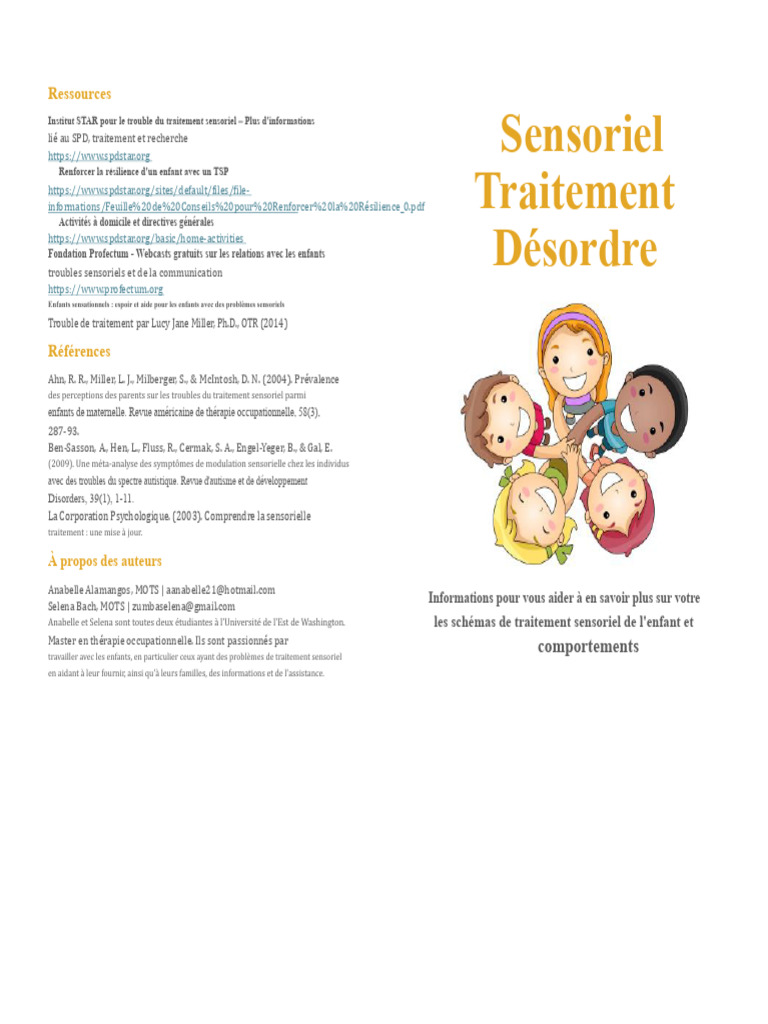 Comprendre le trouble du traitement sensoriel | PDF | Trouble sensoriel ...