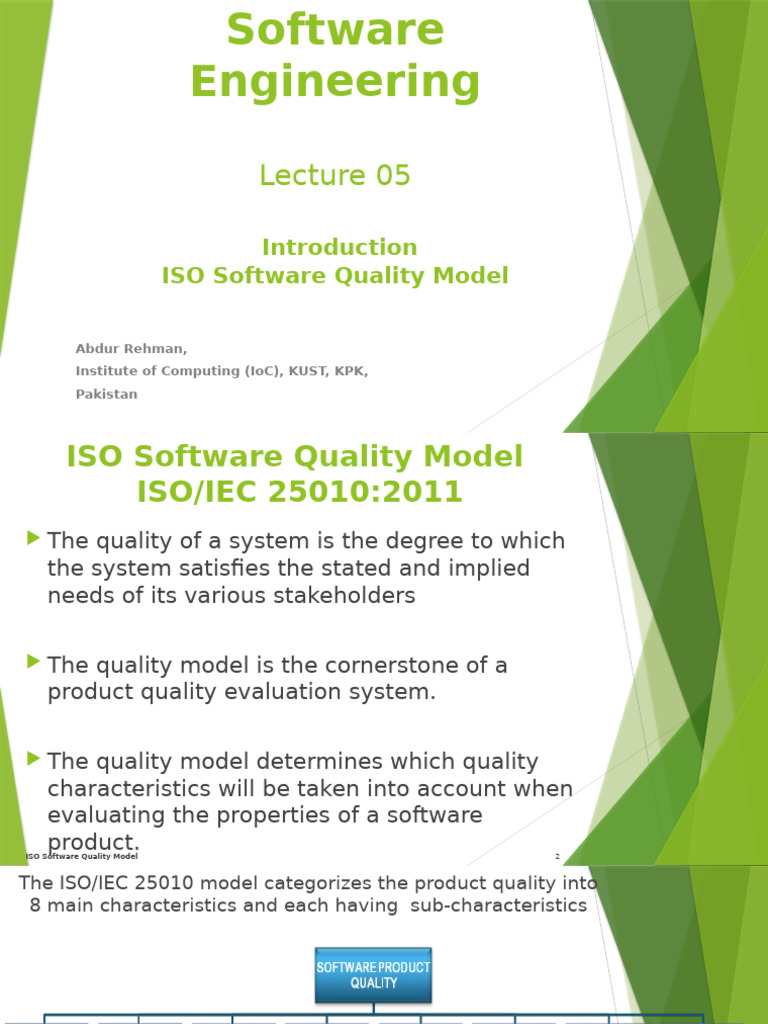 ISO Software Quality Model Overview | PDF | Software Quality | Usability