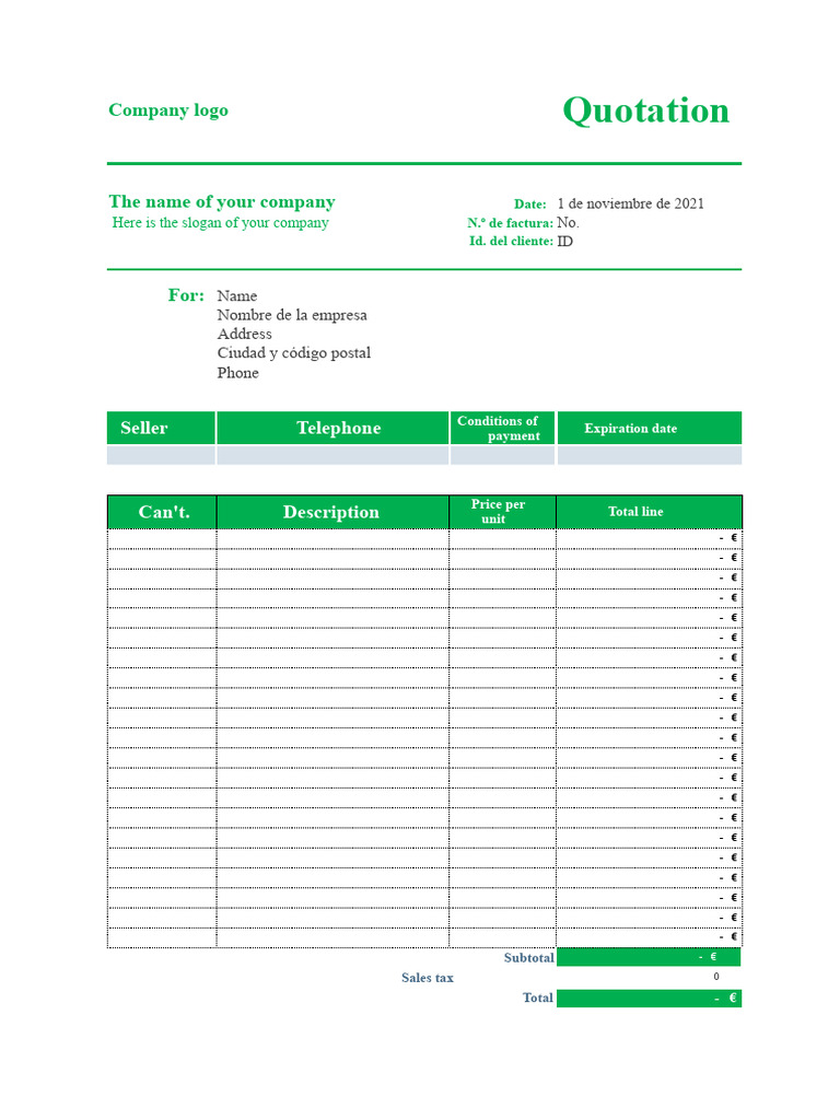 Company Quotation Template PDF | PDF