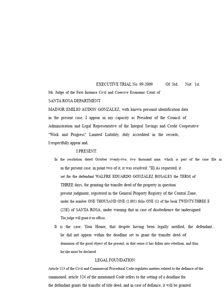 Santa Rosa Executive Trial 99-2009 Summary | PDF | Judgment (Law) | Auction