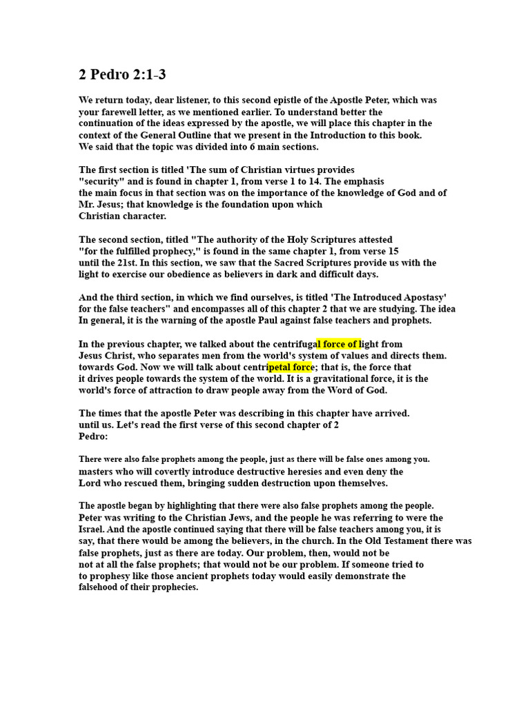 Warning Against False Teachers in Peter | PDF | Prophecy | Prosperity ...